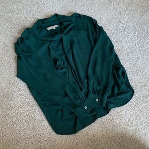 Emerald front tie blouse
